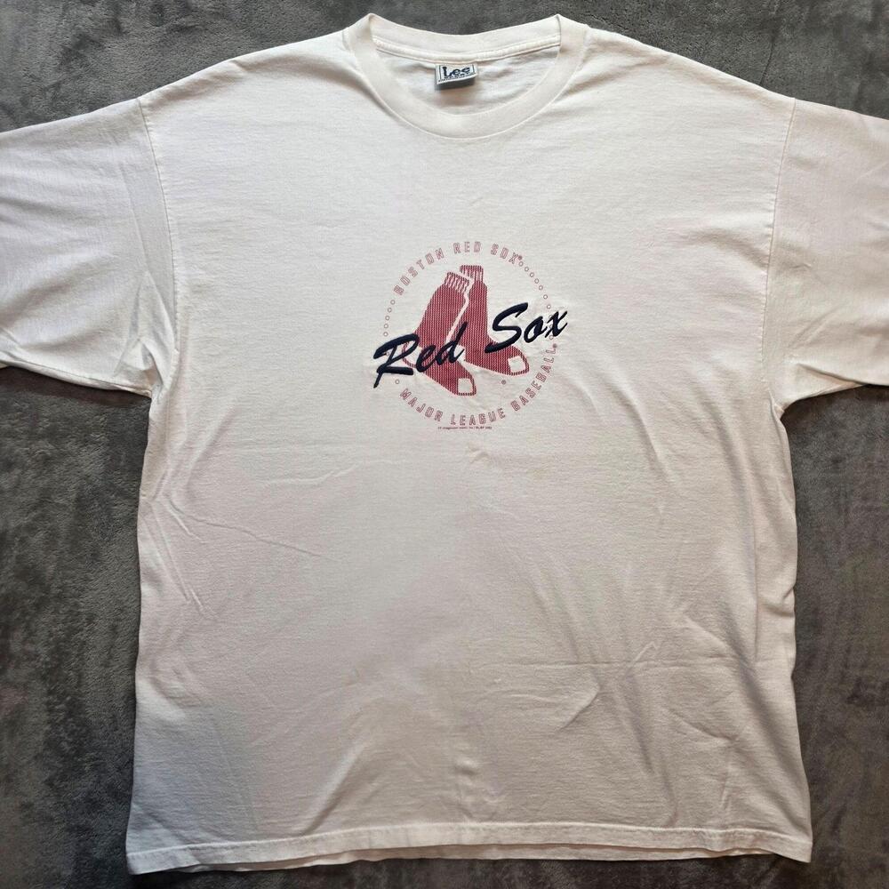 Vintage Boston Red Sox Shirt Mens 2XL White MLB Baseball Lee Sport Tee 2000s